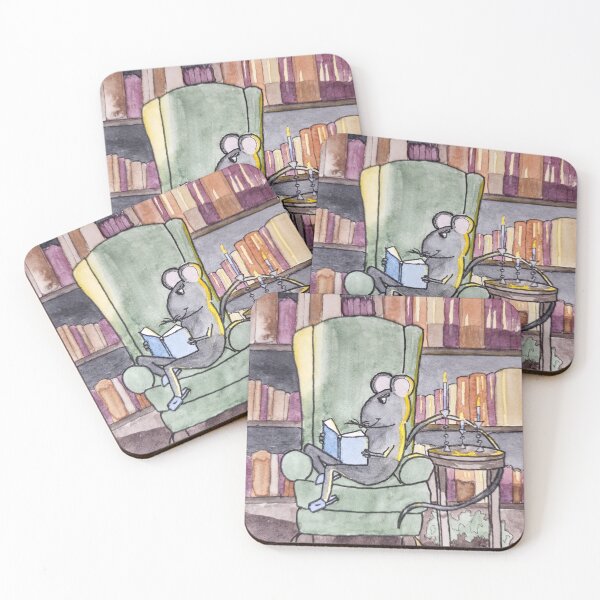 Item preview, Mouse Reading in a Home Library designed and sold by Nicole Hanson.