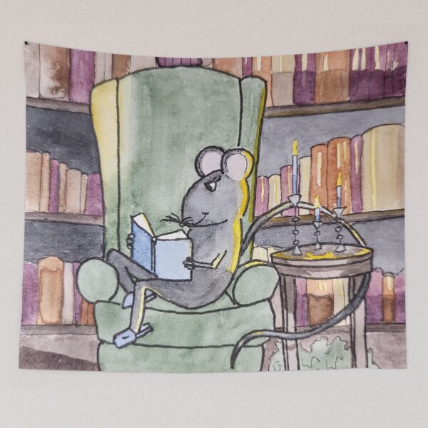 Item preview, Mouse Reading in a Home Library designed and sold by Nicole Hanson.