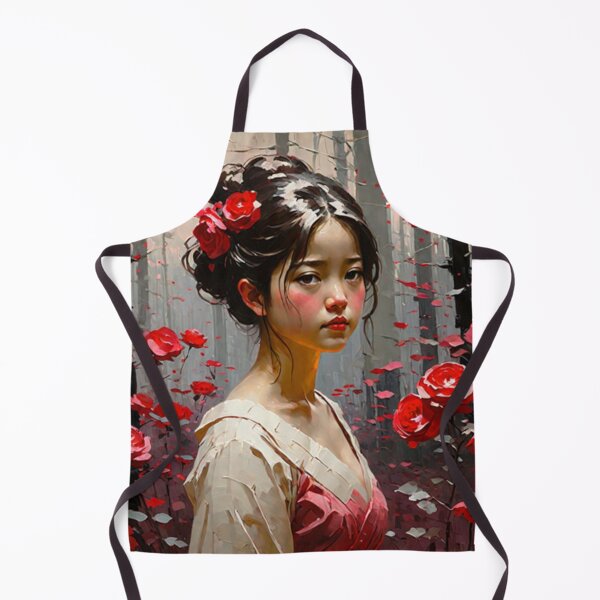 Item preview, A beautiful Japanese girl in red roses in the forest designed and sold by ARTofBito.