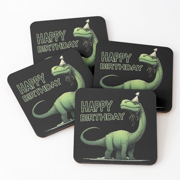 Item preview, Funny Happy Birthday Green Dinosaur Brontosaurus Party designed and sold by TomFrontierArt.
