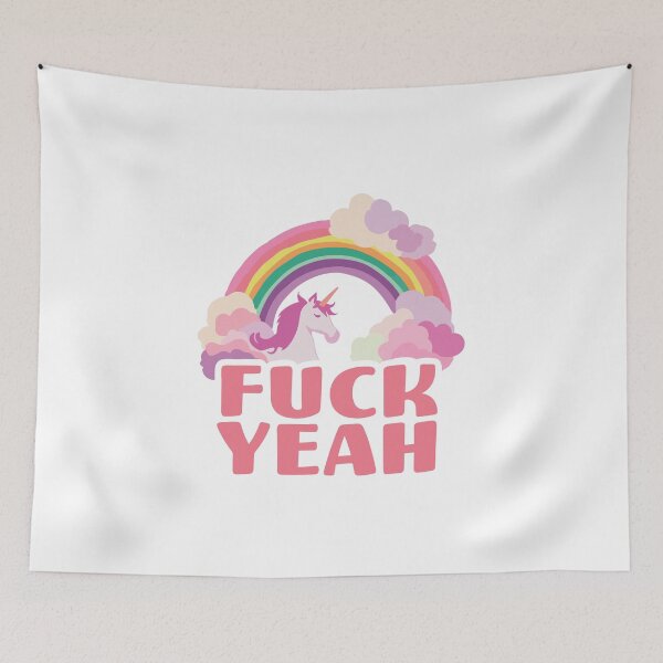 Item preview, Fuck Yeah | Unicorn | Funny Meme Quote | Meme designed and sold by AngryBlackDog.