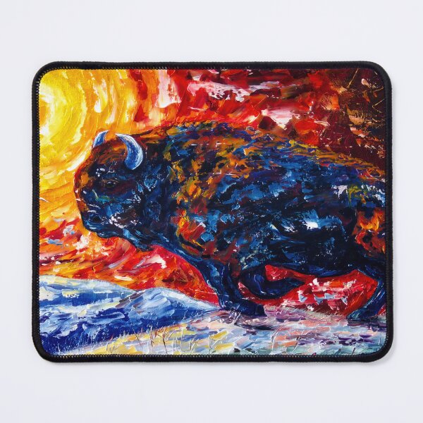 Item preview, Wild the Storm: A Palette Knife Painting of a Bison in Nature designed and sold by Rocky Mountain Artistry.