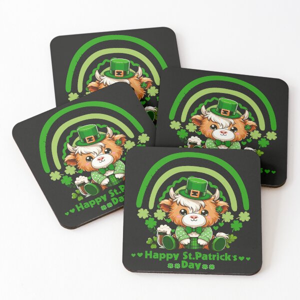Item preview, St. Patrick’s Day Highland Cow Luck of the Cute Highland: St. Paddy's Cow  designed and sold by JessArty ⭐⭐⭐⭐⭐.