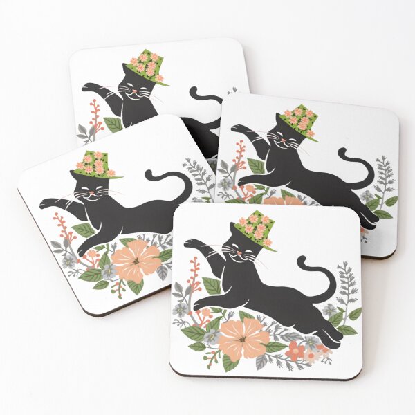Item preview, Beautiful Flower Cat With Hat Leaping designed and sold by PlanetMarker.