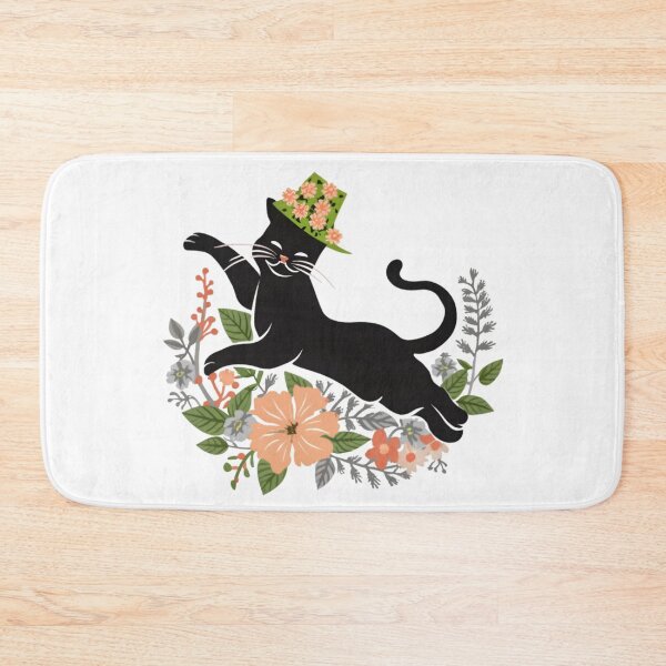 Item preview, Beautiful Flower Cat With Hat Leaping designed and sold by PlanetMarker.