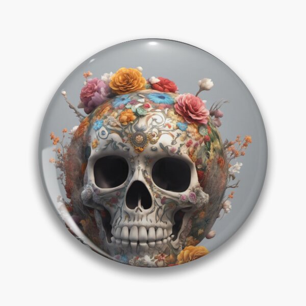 Item preview, Skull with  flowers, abstract artpiece, reality designed and sold by Coolparrotgirl.