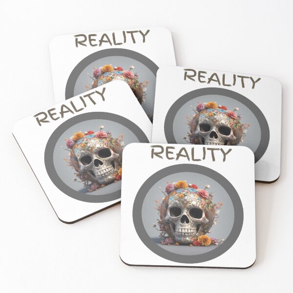 Item preview, Skull with  flowers, abstract artpiece, reality designed and sold by Coolparrotgirl.