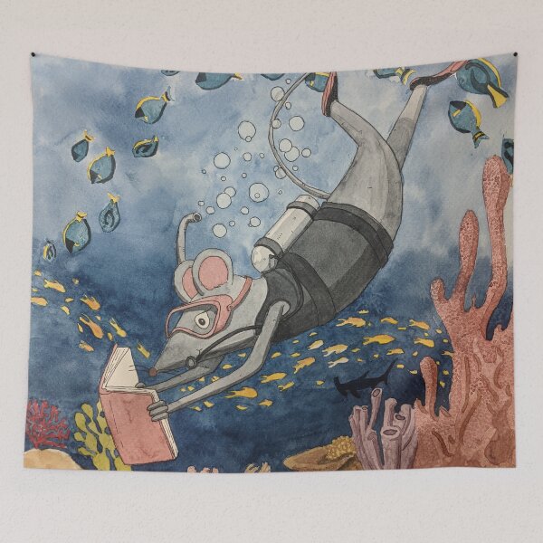 Item preview, Mouse Reading Scuba Diving designed and sold by Nicole Hanson.