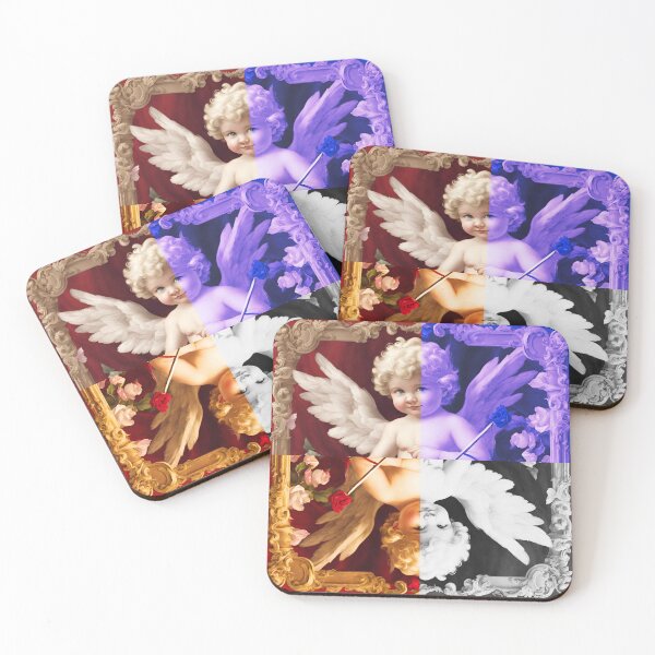Item preview, Classical and Surreal Interpretations of Cherubic Figures in Vibrant Quadrants designed and sold by OfftopSocial.