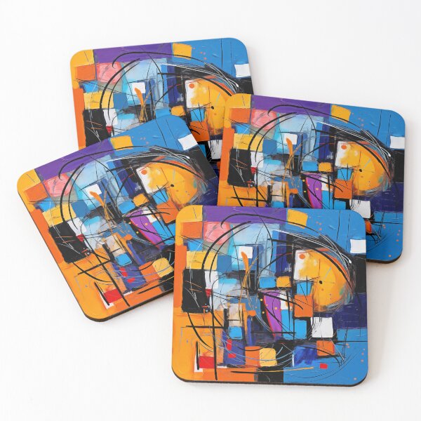 Aperçu de l'œuvre La collection Fiesta - Art moderne vibrant, design géométrique excentrique abstrait audacieux créée et vendue par NortonArt.