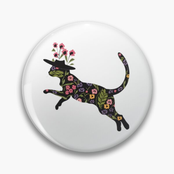 Artikelvorschau, Schöne Blumenkatze mit springendem Hut entworfen und verkauft von PlanetMarker.