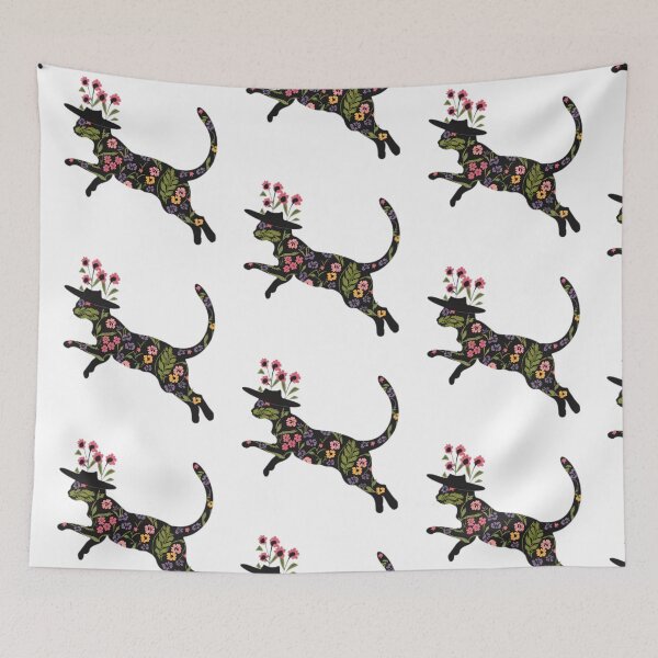 Item preview, Beautiful Flower Cat With Hat Leaping designed and sold by PlanetMarker.