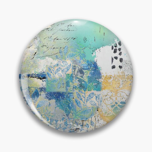 Item preview, Cloudless Abstract Art in Turquoise, Navy, Gold, Black and White designed and sold by Sheree Burlington.