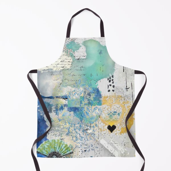 Item preview, Cloudless Abstract Art in Turquoise, Navy, Gold, Black and White designed and sold by Sheree Burlington.