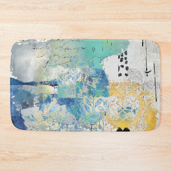 Item preview, Cloudless Abstract Art in Turquoise, Navy, Gold, Black and White designed and sold by Sheree Burlington.