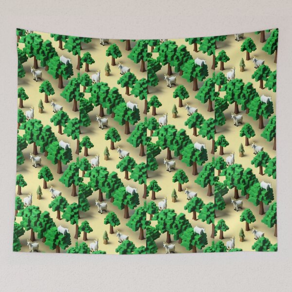 Item preview, Interesting 3 Dimensional Art Trees and Grazing Goats designed and sold by GoodNaturedAI.