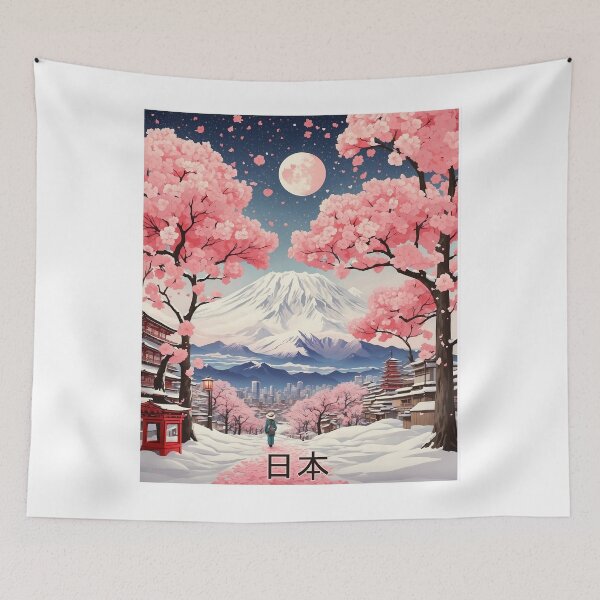 Item preview, Valentines Day Japan Cherry Blossoms Starry Night Tourism Vintage Poster 10 designed and sold by TravelersGems.