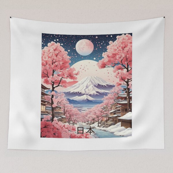 Item preview, Valentines Day Japan Cherry Blossoms Starry Night Tourism Vintage Poster 9 designed and sold by TravelersGems.