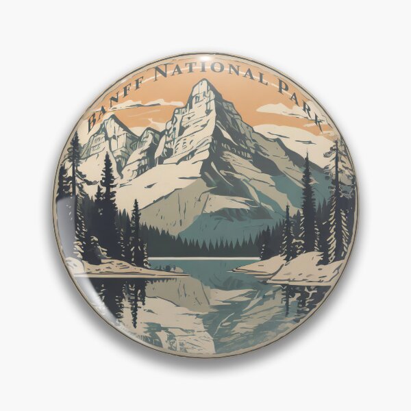 Item preview, Vintage Banff National Park – Retro travel stickers in minimal design designed and sold by pod24.