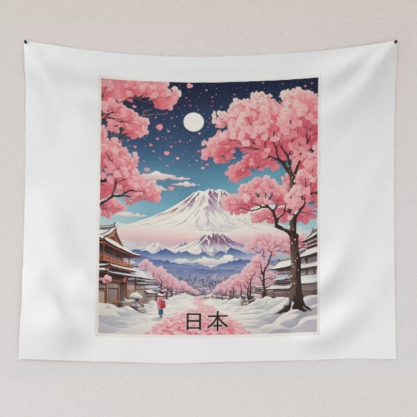 Item preview, Valentines Day Japan Cherry Blossoms Starry Night Tourism Vintage Poster 10 designed and sold by TravelersGems.