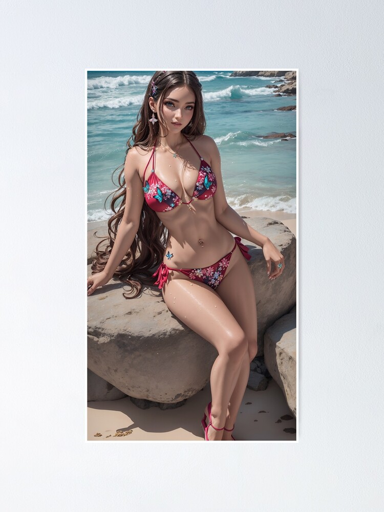 Póster for Sale con la obra «Hermosa mujer latina en traje de baño