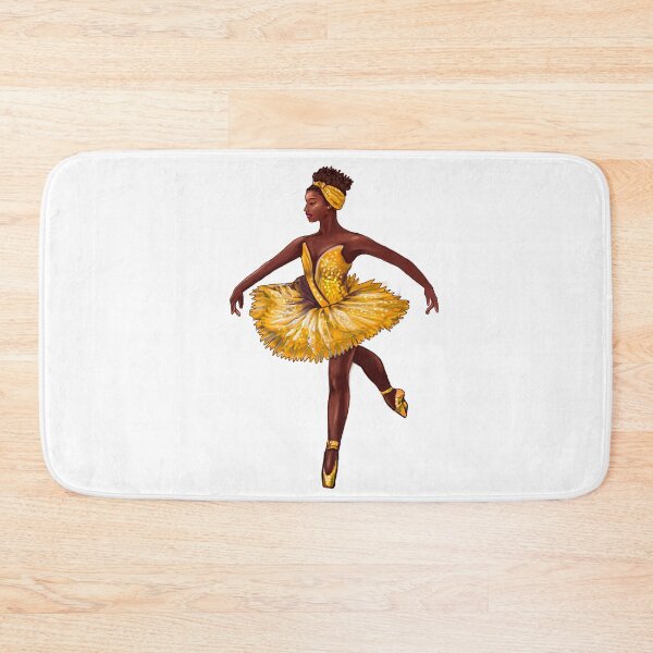 Item preview, Ballet dance dancer in yellow tutu and pointe shoes cute dancing African American ballerina designed and sold by Artonmytee.