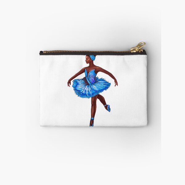 Item preview, Ballet dance dancer in blue tutu and pointe shoes cute dancing African American ballerina designed and sold by Artonmytee.