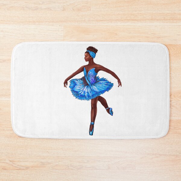 Item preview, Ballet dance dancer in blue tutu and pointe shoes cute dancing African American ballerina designed and sold by Artonmytee.