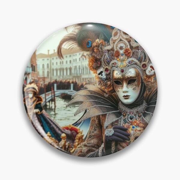 Item preview, Woman in an elaborate carnival costume walking through the streets of Venice during the famous festival designed and sold by AndreaMart.