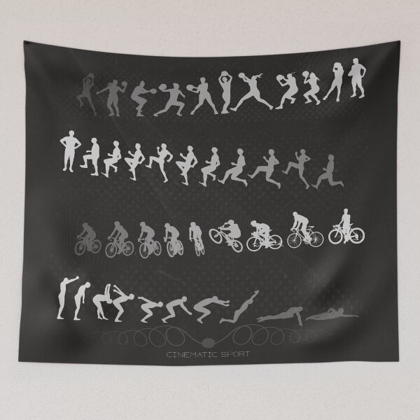 Item preview, sports sequences with female and male silhouettes designed and sold by FLIP-original.