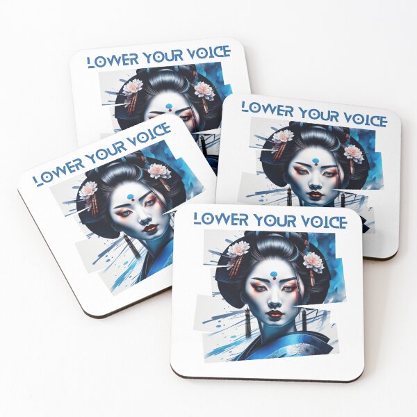 Item preview, Beautiful Japanese geisha in blue silk kimono designed and sold by Coolparrotgirl.