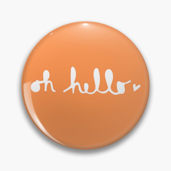 Item preview, Oh hello hand lettering orange white designed and sold by wordznart.