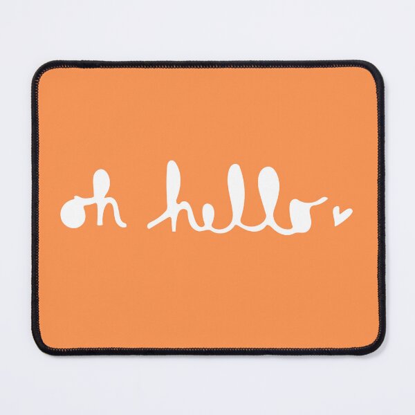 Item preview, Oh hello hand lettering orange white designed and sold by wordznart.