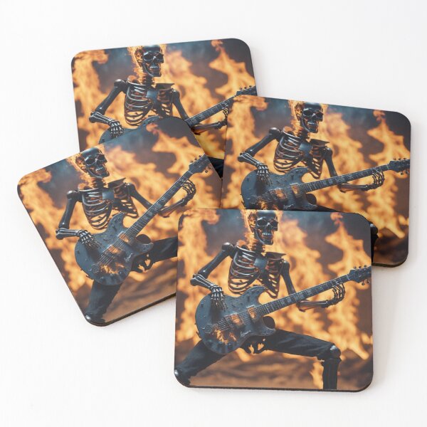 Item preview, skeleton playing guitar designed and sold by biscuitArts.