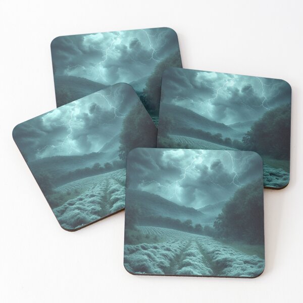 Item preview, Thunderstorm night over the lavender field designed and sold by PinkisCreations.