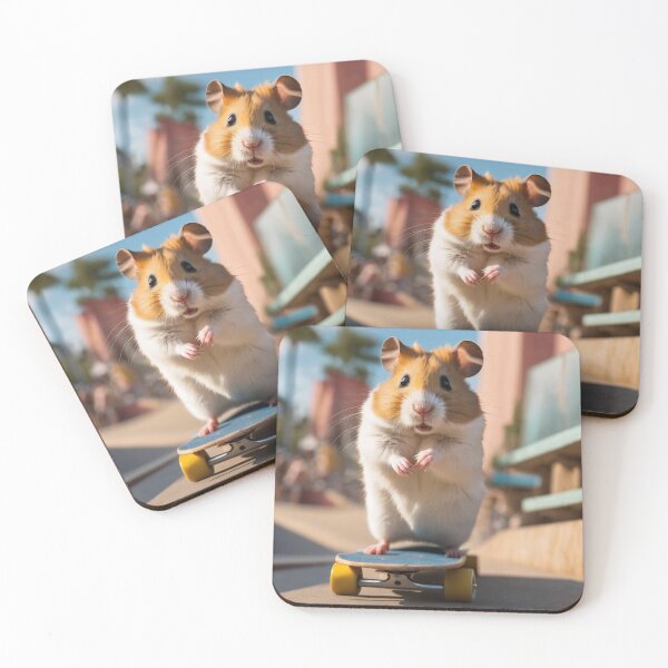 Item preview, hamster on skateboard designed and sold by biscuitArts.