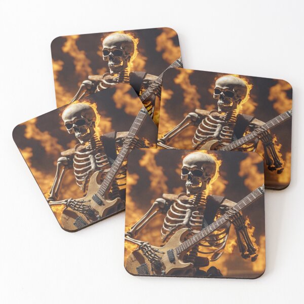 Item preview, skeleton playing electric guitatr designed and sold by biscuitArts.