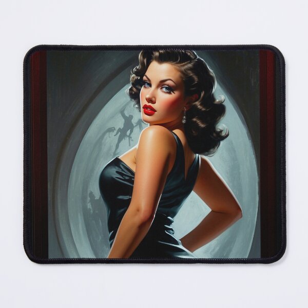 Item preview, Caught By Surprise Beautiful AI Concept Art Pin Up Girl Pulp Fiction Portrait by Xzendor7 designed and sold by Xzendor7 Digital Art Creations.