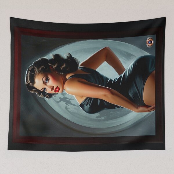 Item preview, Caught By Surprise Beautiful AI Concept Art Pin Up Girl Pulp Fiction Portrait by Xzendor7 designed and sold by Xzendor7 Digital Art Creations.