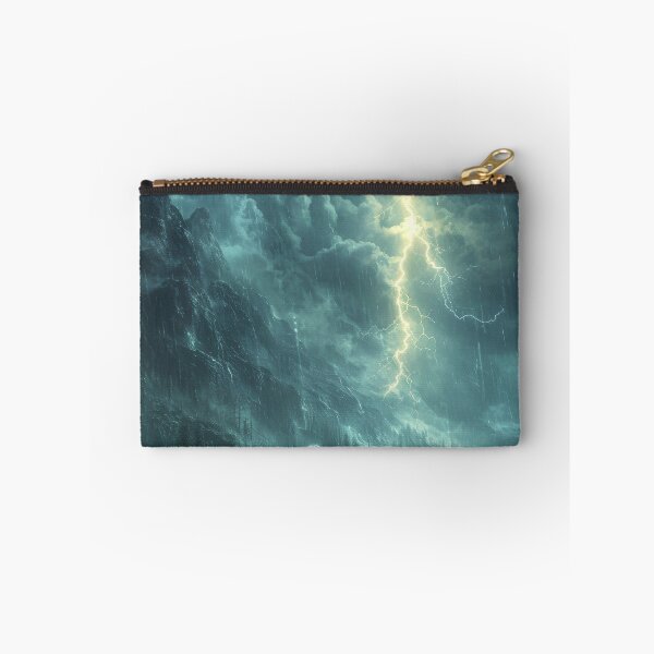 Item preview, Mountain storm: lightning storm over the river designed and sold by PinkisCreations.