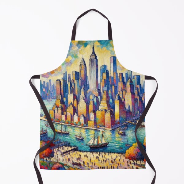 Item preview, Manhattan Island - fauvist painting of Manhattan Island designed and sold by CristalleLisa.