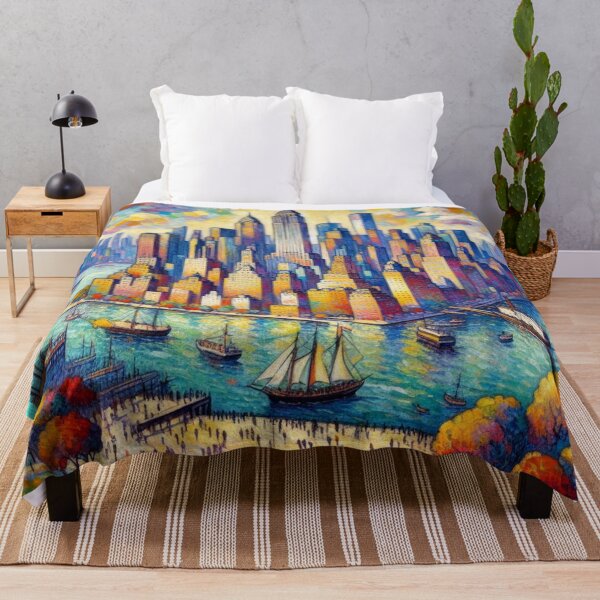 Item preview, Manhattan Island  - fauvist painting of Manhattan Island  designed and sold by CristalleLisa.