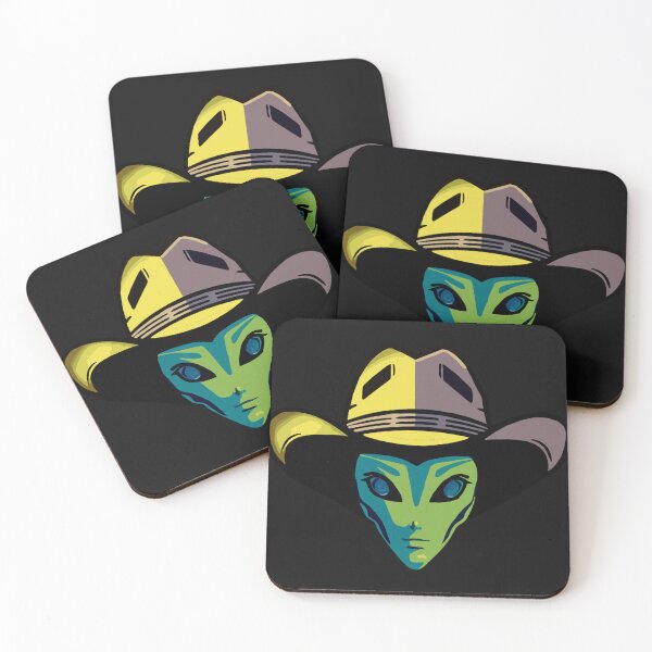 Item preview, Space Cowboy Green Alien - Retro Western Extra-Terrestrial designed and sold by Cynthia8a.