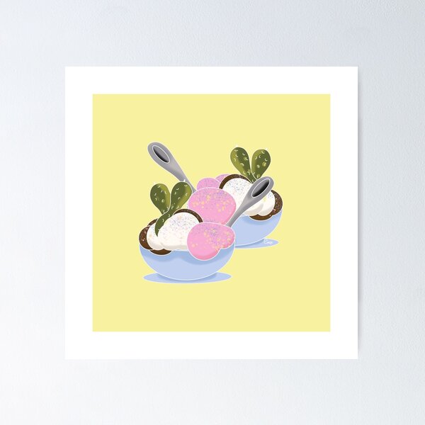 Item preview, Pickles and Ice Cream for Two on Pastel yellow  designed and sold by Artistestella.