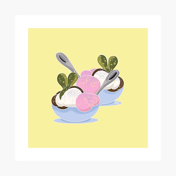 Item preview, Pickles and Ice Cream for Two on Pastel yellow  designed and sold by Artistestella.