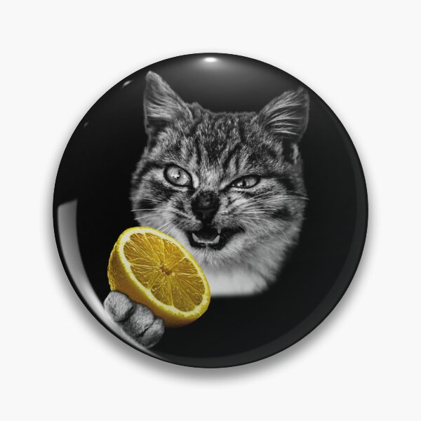 Item preview, Cat Eating Lemon Funny Fruit Kitty  designed and sold by wowwowmeow.
