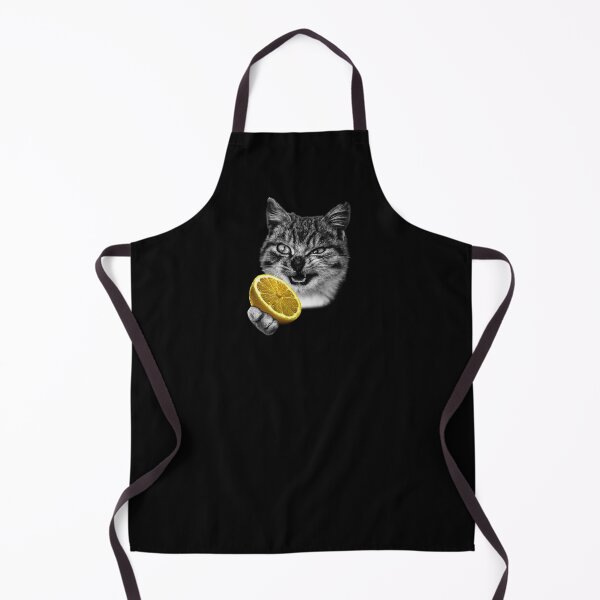 Item preview, Cat Eating Lemon Funny Fruit Kitty designed and sold by wowwowmeow.