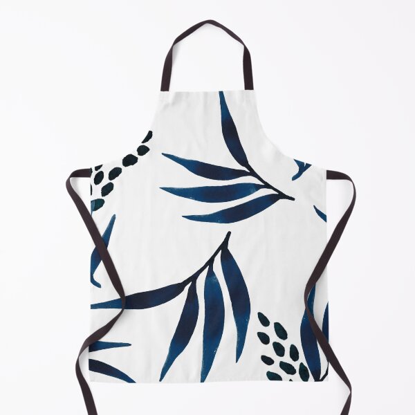Item preview, Indigo blue leaves/floral pattern designed and sold by AlessandraWood.