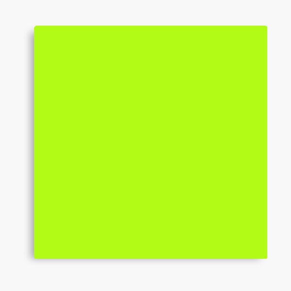 Modern neon green screen bright plain solid cool faux canvas print