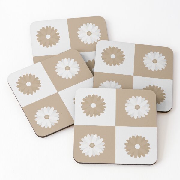Item preview, Beige Daisy Checkered Pattern designed and sold by wonderxwander.